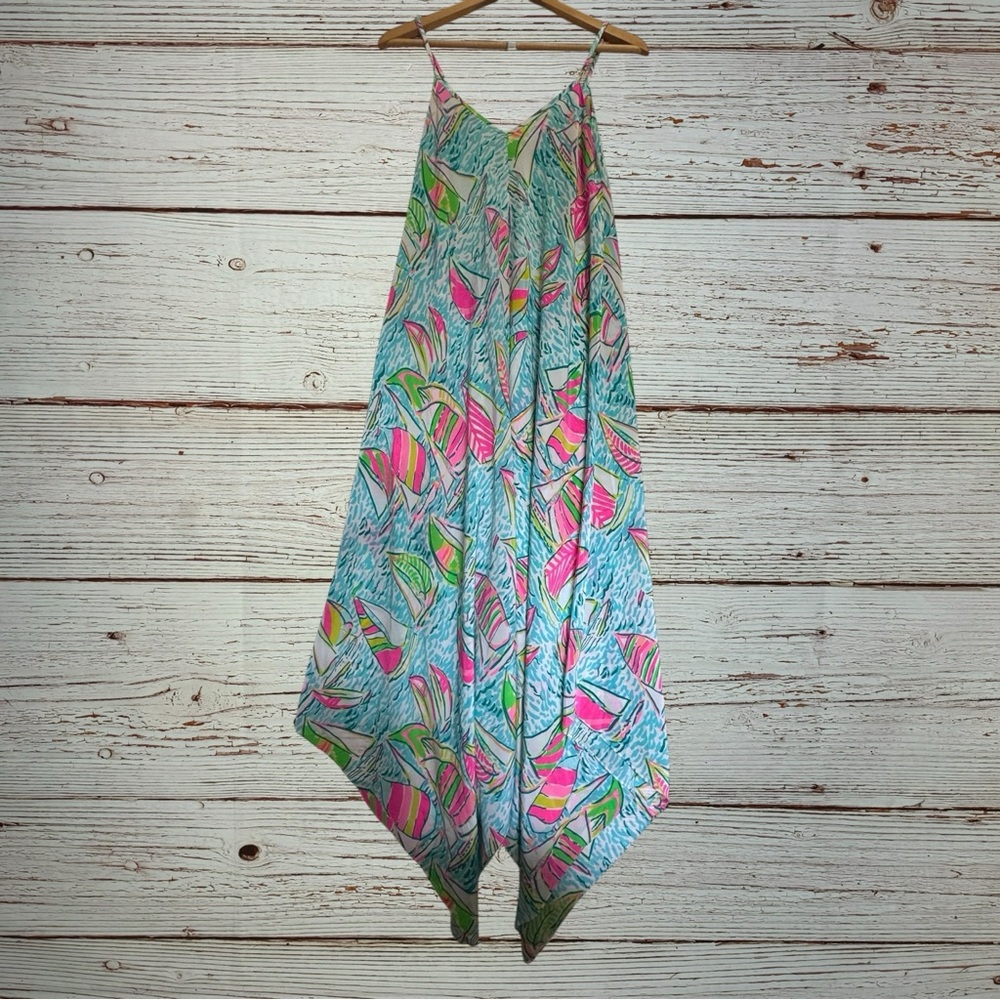 Lilly Pulitzer RARE Rylan Silk Maxi Dress In You Gotta Regatta Multi Sz M - Picture 11 of 13